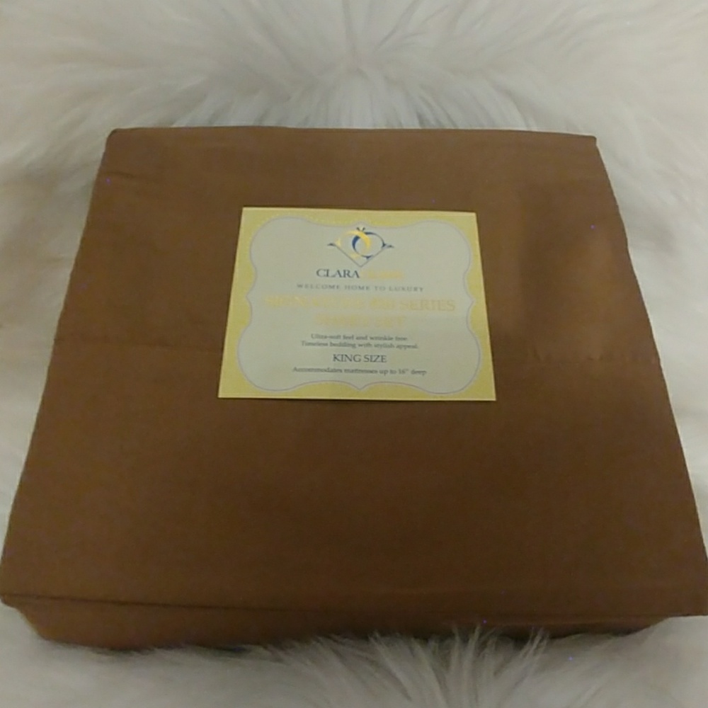 Clara Clark 820 Copper Brown King Size Sheet Set